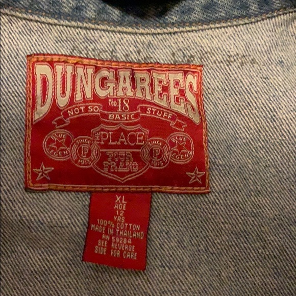 Oversized denim jacket 90s dungarees boys XL 12 - Picture 5 of 5